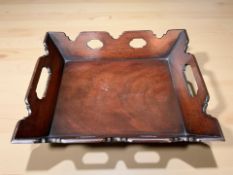 A George III mahogany cutlery tray, width 42 cm.