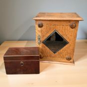 A Victorian oak smoker's cabinet, height 30 cm,