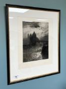 David Law (British, 1831-1901): Venice by Moonlight, drypoint etching, signed in pencil,