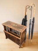 An Indian hardwood brass inlaid magazine table,