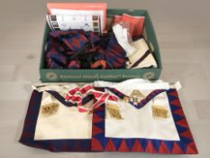 A group of Masonic regalia.