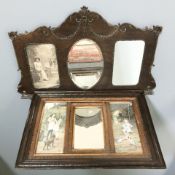 Two late Victorian over mantel mirrors, largest 115 cm wide.