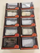 Ten Exclusive First Editions 1:76 scale die cast buses in boxes.