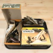 A Stanley No. 4 and a Stanley Handman woodworking plane, both boxed, and a further Stanley No.