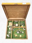 A group of collectables including scissors, stamp case, silver watch (Af),
