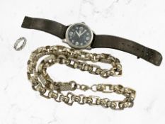 A chunky gold plated fancy link chain, length 60 cm,