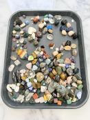 A collection of polished semi-precious stones (one tray)