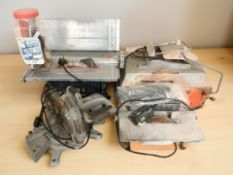 Four various workshop table saws / circular saw, etc.
