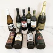 Ten various bottles of alcohol including a magnum bottle of Charlemagne demi-sec,
