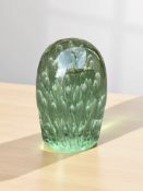 A Sunderland glass dump with bubble inclusions, height 11 cm.