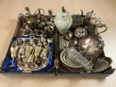 EPNS wares including goblets, salvers, tea wares, bud vases, candelabrum,