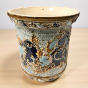 A Majolica earthenware planter, marked to interior 'Rd. No. 242767', height 25 cm.