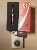 A Santander Ferrari ballpoint pen,