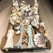 Assorted contemporary resin and porcelain figures (one box)