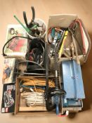 A quantity of hand and power tools, gas camping grill, toolbox, etc.