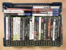 A collection of Xbox, PS4, PS5 and Nintendo DS video games.