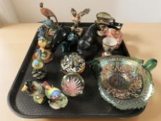 A group of bird ornaments including Border Fine Arts, Poole figure of a dolphin,