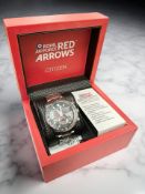 A gent's stainless steel Citizen Royal Air Force Red Arrows Perpetual Chrono AT Eco-Drive WR200
