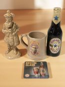 A Newcastle Brown Ale golden jubilee 1977 commemorative mug, together with a sealed bottle of ale,