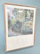 A gallery print after Monet, 59 cm x 80 cm.
