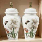 A pair of contemporary Oriental style lamp bases,