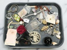 Assorted costume jewellery including wristwatches, pendants,