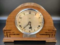 A 1930's chiming eight day mantel clock with Garrard movement,
