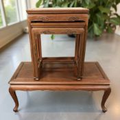 A contemporary Chinese hardwood rectangular coffee table, width 103 cm,