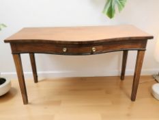 A George III style mahogany serpentine front single drawer hall table, late 19th century,