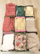 Nine boxes containing various pairs of curtains. CONDITION REPORT: Approx.