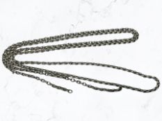 An antique silver guard chain. CONDITION REPORT: 65.