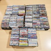 A large quantity of DVDs.
