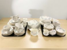 Approximately seventy seven pieces of Royal Albert Silver Maple tea, coffee and dinner porcelain.