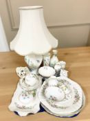 Assorted Aynsley Wild Tudor porcelain including various bowls, cabinet china, lamp base,