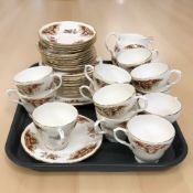 Forty one pieces of Duchess bone tea china.