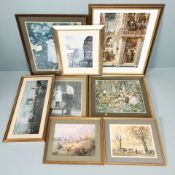 Assorted pictures and prints, an Alan Reed signed limited edition print of Newcastle, Helen Bradley,