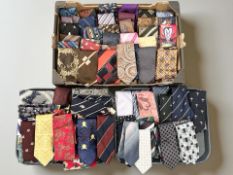 A large quantity of men's ties, silk, cotton and polyester examples,