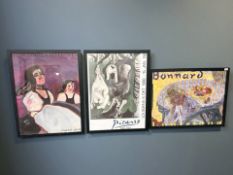 Three contemporary gallery prints, each approximately 85 cm x 68 cm.