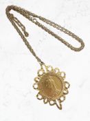 A Queen Victoria 1892 gold full sovereign mounted in 9ct yellow gold,