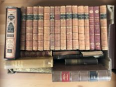 Assorted volumes including John Ruskins The Stones of Venice, published by the Folio Society,