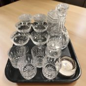 A set of six Waterford Crystal champagne glasses,