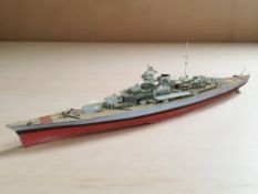 A scale model of the Bismark, length 125 cm.