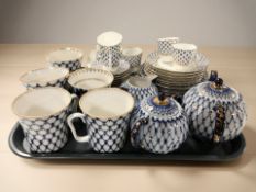 Approximately thirty-one pieces of St Petersburg Russian tea and coffee porcelain.