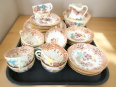 Thirty-three pieces of late 19th century tea china