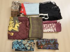Lady's designer accessories to include an Aquascutum silk scarf, another by Christian Dior,