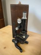 A W Watson & Sons, London Kima microscope numbered 88169, in wooden carry case.