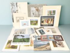 A group of un-framed prints including Arthur Rackham, reproduction LNER prints, Bob Turnbull,