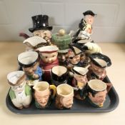 A collection of character jugs and toby jugs including Shorter & Son, Lancaster & Sandland, etc.