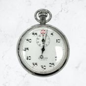 A vintage chrome plated stopwatch.