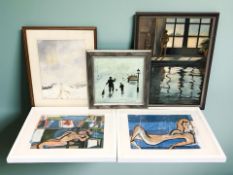 R S Thompson : The Rag and Bone Man, oil on canvas, 30 cm x 30 cm,